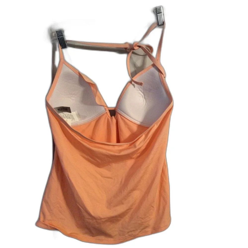 Kenneth Cole Medium M  Ready to Ruffle Tankini Top Light Coral peach swim wear